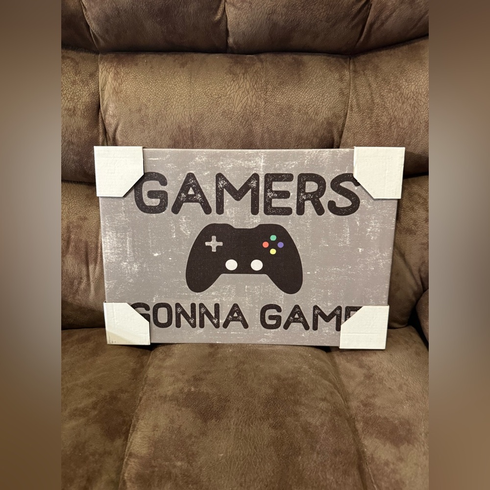 Gamers gonna game Xbox PC PS boys kids girls men women game room wall decor home